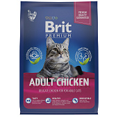 Корм для взрослых кошек Brit Premium Cat Adult Chicken, курица, 2 кг