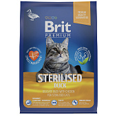 Корм для стерилизованных кошек Brit Premium Cat Sterilised Duck&Chicken, утка и курица, 2 кг