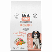Корм для взрослых собак всех пород Brit Care Dog Adult Sensitive Metabolic, индейка, 12 кг