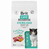 Корм для стерилизованных кошек Brit Care Cat Sterilised Urinary Care, утка и индейка, 1,5 кг