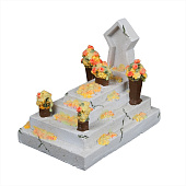 Аквариумная декорация AQUA DELLA Dia de los muertos "Надгробие с цветами", светящаяся, 11,9×8,3×10 см