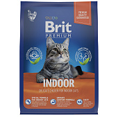Корм для кошек домашнего содержания Brit Premium Cat Indoor, курица, 2 кг