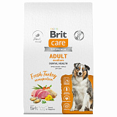 Корм для взрослых собак средних пород Brit Care Dog Adult M Dental Health, индейка, 1,5 кг