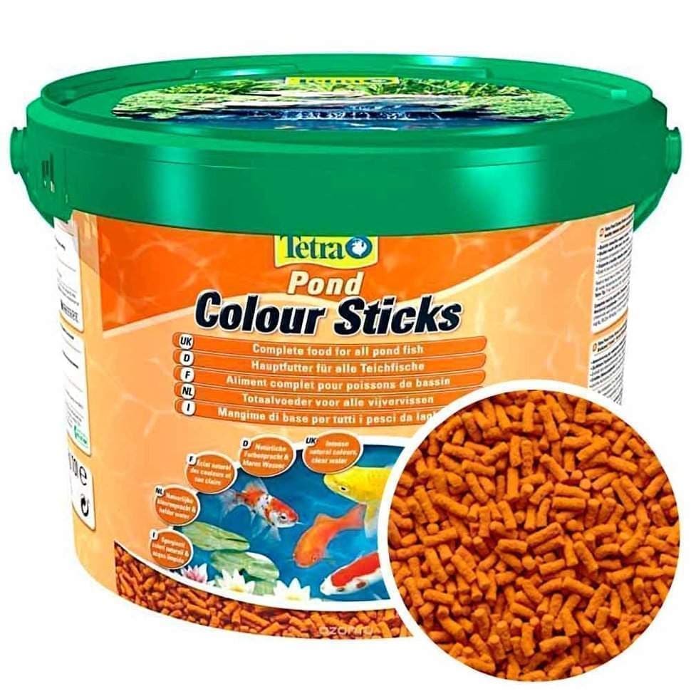 Корм для рыб 10л. Tetra Pond Colour Sticks 10l. Корм для рыб Tetra Pond Sticks 10л. Сера корм для прудовых рыб Color Sticks 10 л 1.8 кг ведро s7159. Корм тетра про колор.