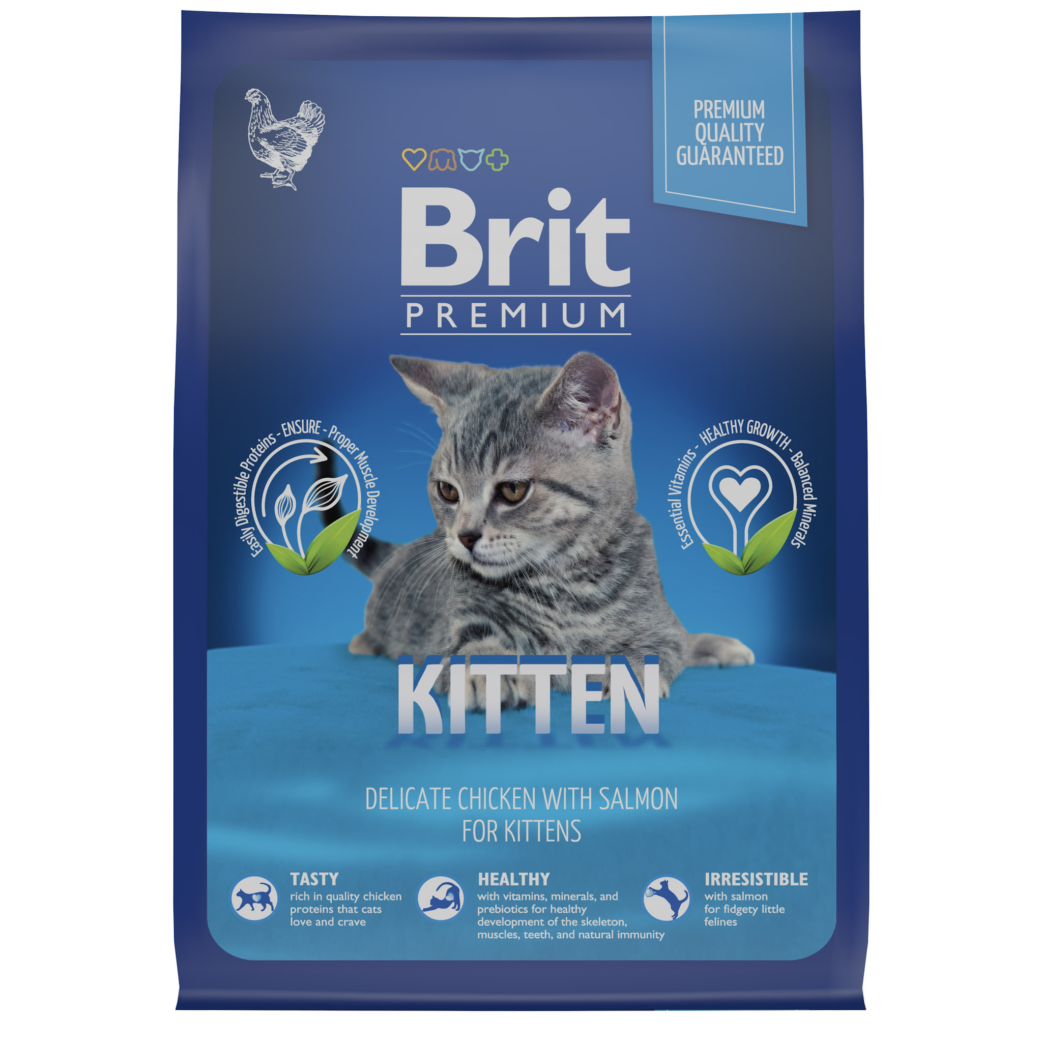 Корм для котят Brit Premium Cat Kitten, лосось и курица, 2 кг – купить в  магазине аквариумов Акватория