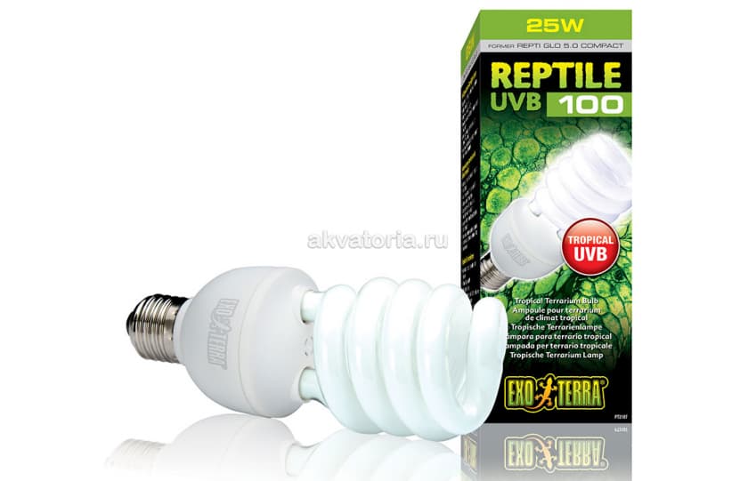 Террариумная ультрафиолетовая лампа Hagen Repti-Glo Compact 5.0 UVB100 25 Вт