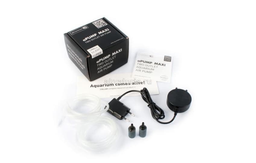 Аквариумный компрессор супертихий aPUMP двухканальный