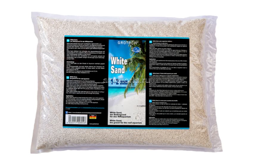 Грунт для морского аквариума Grotech White Sand, 1-2 мм, 9,5 кг