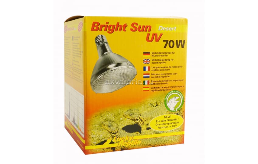 Террариумная ультрафиолетовая лампа Lucky Reptile Bright Sun Desert UV, металлогалогенная, 70 Вт