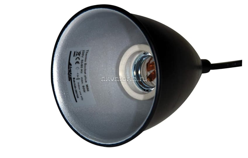 Светильник-отражатель с защитной сеткой Lucky Reptile Thermo Socket Plus, черный, mini