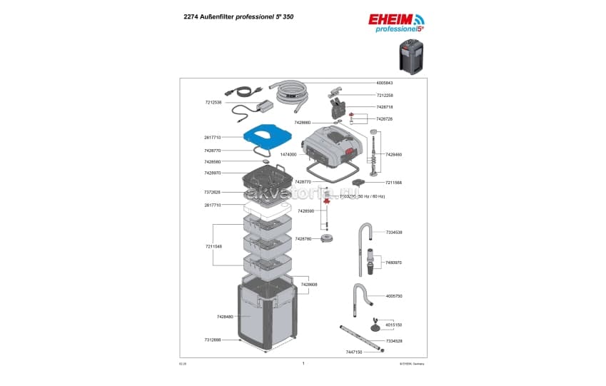 Внешний аквариумный фильтр Eheim Professionel 5e 350 (2274) Wi-Fi