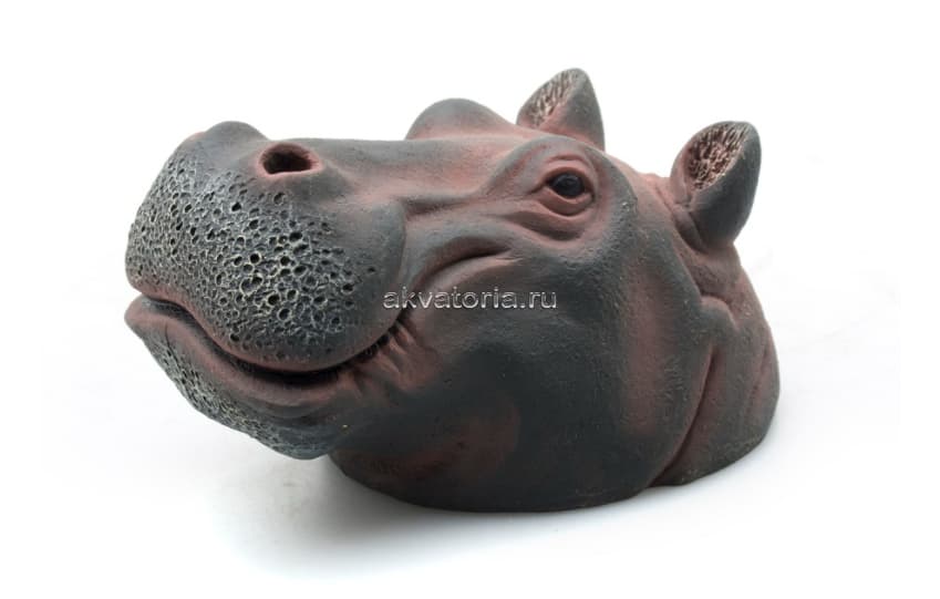 Аквариумная декорация PRIME «Голова бегемота» 11×6,5×5,5 см