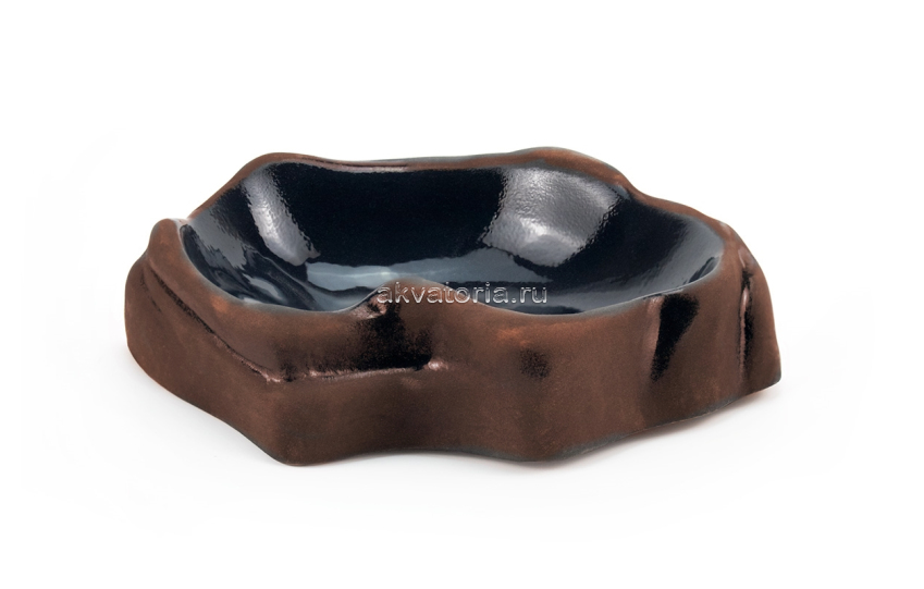 Кормушка-поилка для рептилий NOVAMARK TERRA Камень, L, коричневая, керамика