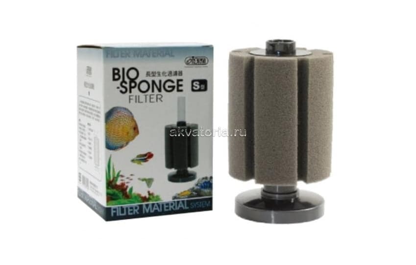 Внутренний аэрлифтный аквариумный фильтр ISTA Bio-Sponge, S, донный, высокий