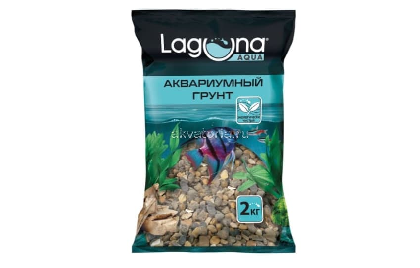 Грунт галька речная Laguna 20205А, тёмно-коричневый меланж, 3-5 мм, 2 кг