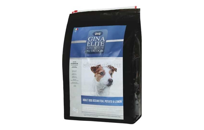 Корм для собак Gina Elite Dog Ocean Fish, Potato & Lemon, беззерновой, сухой, 1 кг