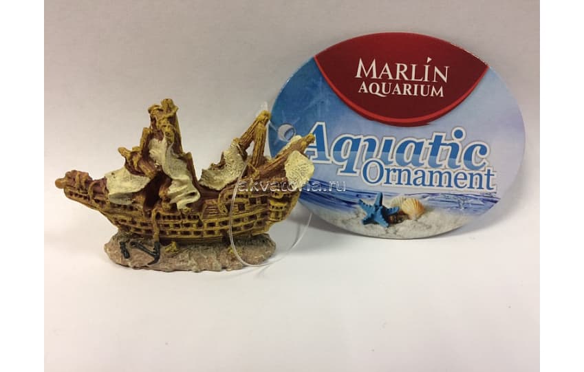 Аквариумная декорация Marlin Aquarium «Корабль затонувший»