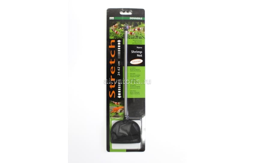 Сачок телескопический Dennerle Nano Shrimp Net, чёрный, L