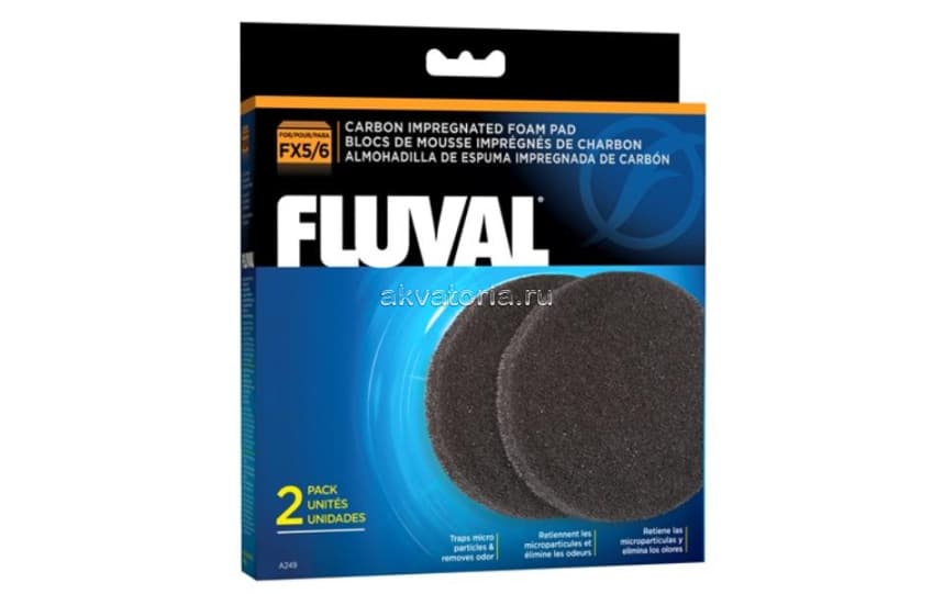 Губка угольная Hagen FLUVAL Carbon Foam Pad FX5/FX6, 2 шт