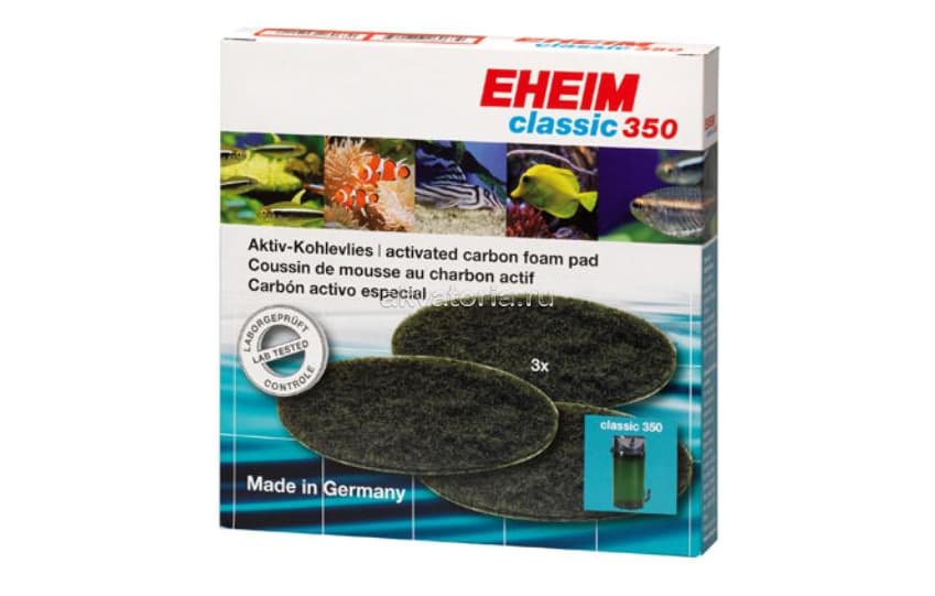 Угольные губки для фильтров Eheim Classic 2215020/050, 3 шт