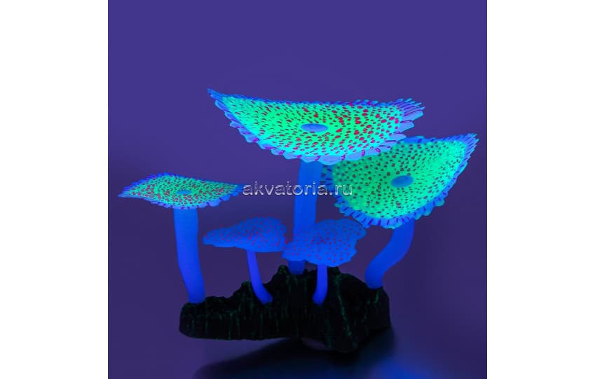Искусственная композиция GLOXY из флуоресцентных кораллов, зонтничные зеленые