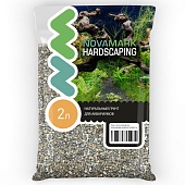 Грунт NOVAMARK HARDSCAPING Галька морская, тёмная, 3-5 мм, 2 л