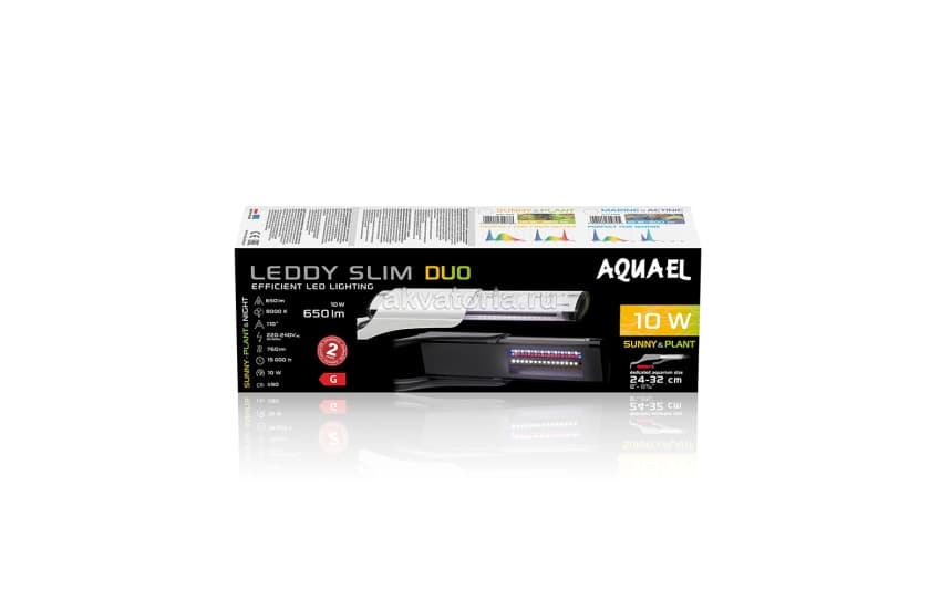 Светильник Aquael LEDDY SLIM DUO SUNNY PLANT&NIGHT, 10 Вт, чёрный