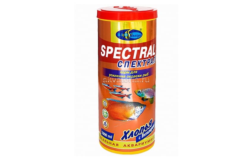 Корм Биодизайн "Спектрал", хлопья, для всех видов рыб, 1 л (185 г)