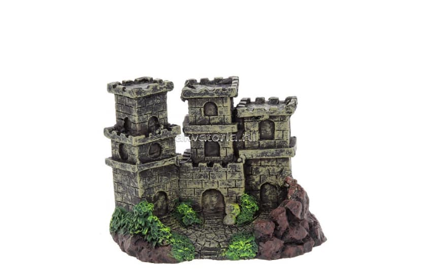 Аквариумная декорация PRIME «Замок с двумя башнями» 12×8×8,5 см
