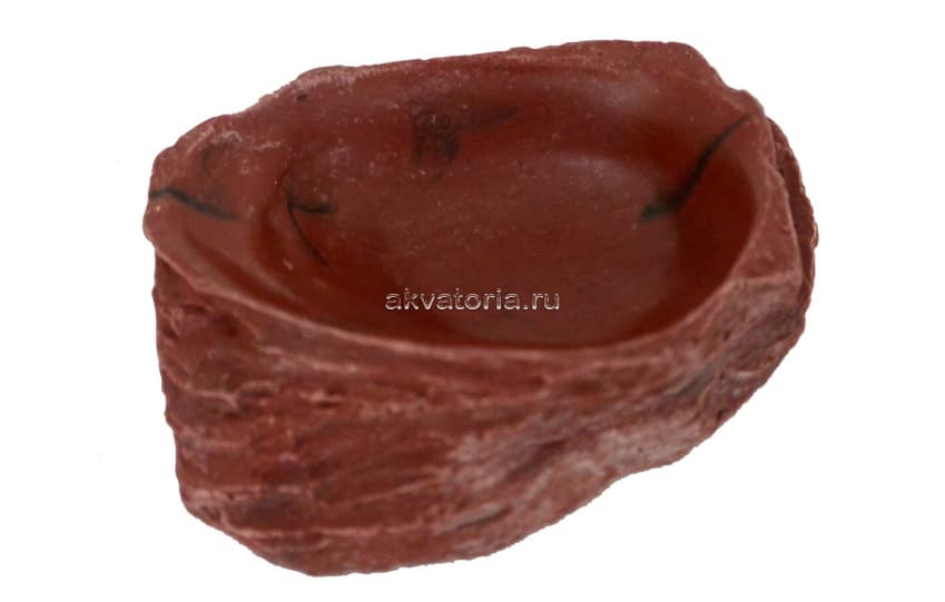 Кормушка-поилка Lucky Reptile Water Dish Lava, коричневая, 8×6×2 см