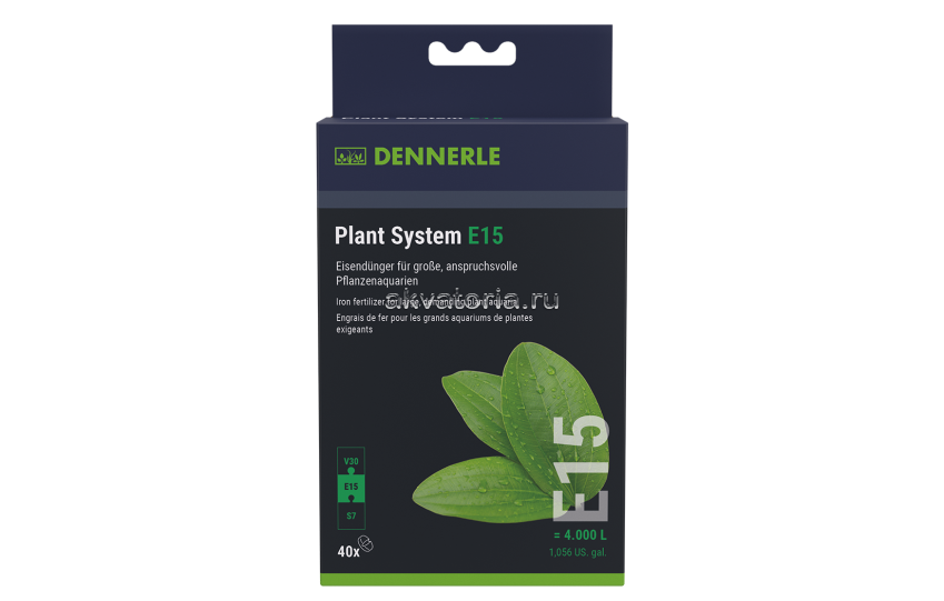 Удобрение для аквариумных растений Dennerle Plant System E15, 40 таблеток