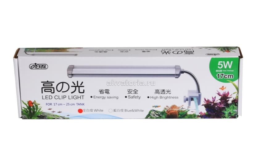 Светильник ISTA LED Clip Light, белые и синие светодиоды, 5 Вт, 17 см