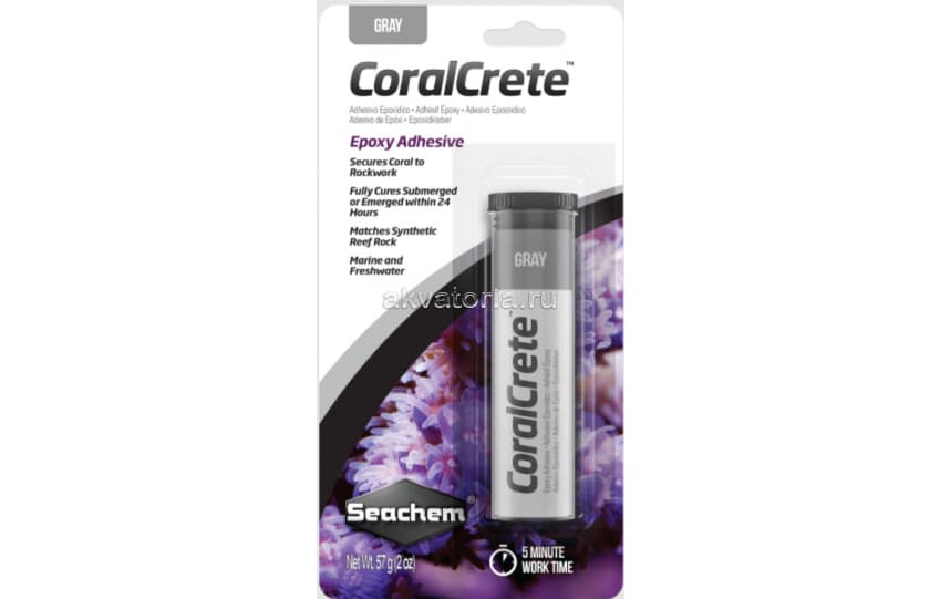 Клей для кораллов Seachem CoralCrete - Gray, 57 г