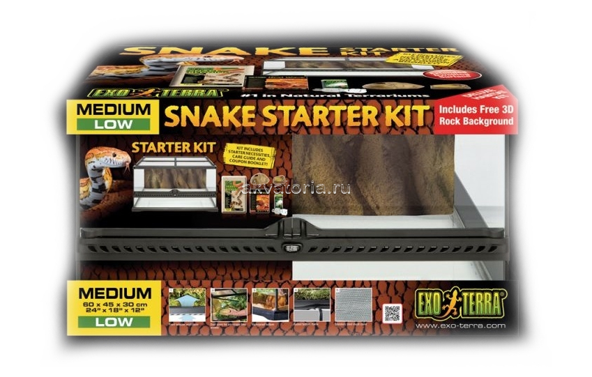 Террариумный набор для змей Hagen ExoTerra Snake Starter Kit, 60х45х30 см