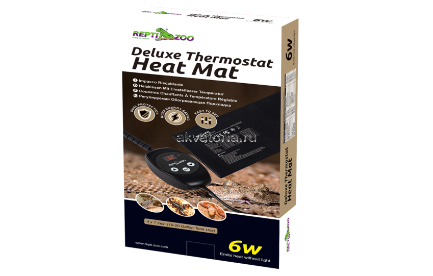 Термоковрик Repti-Zoo Deluxe Thermostat Heat Mat (AHM06), 6 Вт, 10×17,8 см