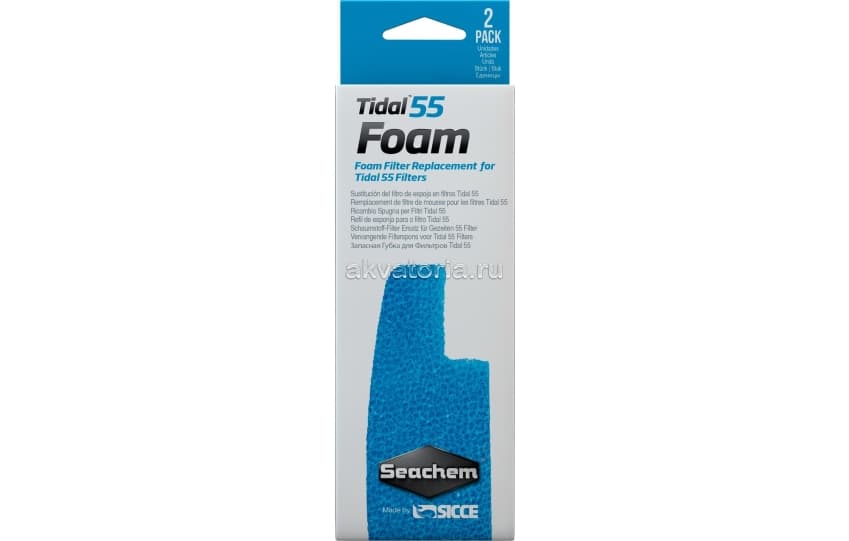 Губка Seachem Foam для рюкзачного фильтра Tidal 55, 2 шт