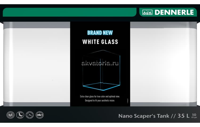 Dennerle Nano Scapers Tank White Glass 40×32×38 см, 35 л