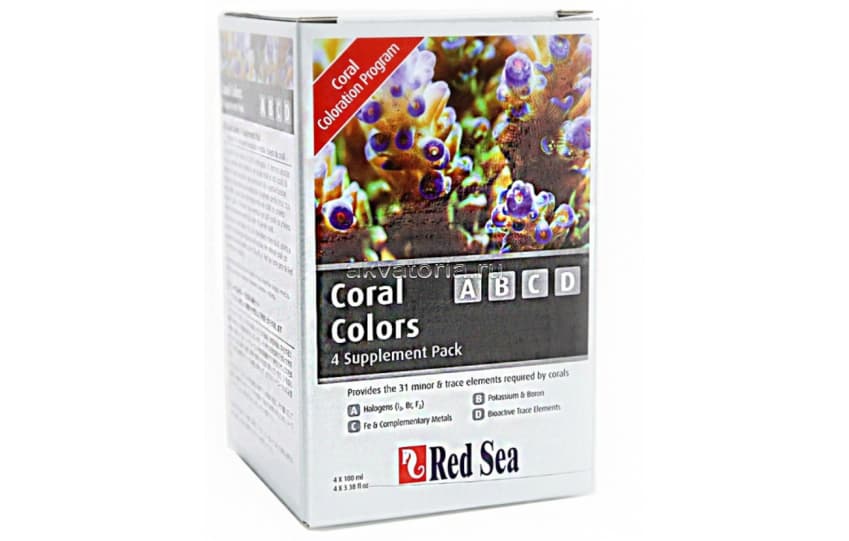 Набор добавок для усиления окраса кораллов Red Sea Coral Colors ABCD, 4×100 мл