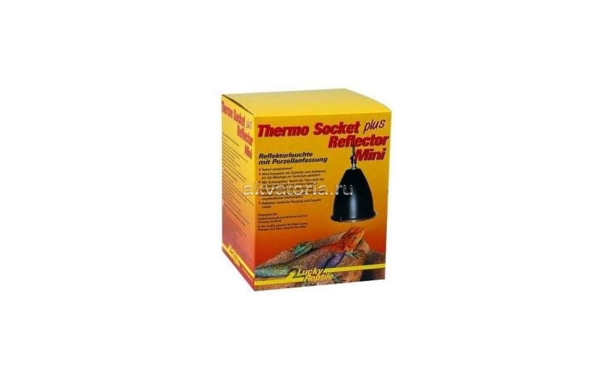 Светильник-отражатель с защитной сеткой Lucky Reptile Thermo Socket Plus, черный, mini