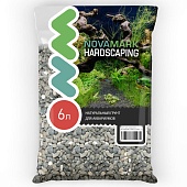 Грунт NOVAMARK HARDSCAPING Галька морская, тёмная, 5-10 мм, 6 л