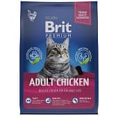 Корм для взрослых кошек Brit Premium Cat Adult Chicken, курица, 8 кг