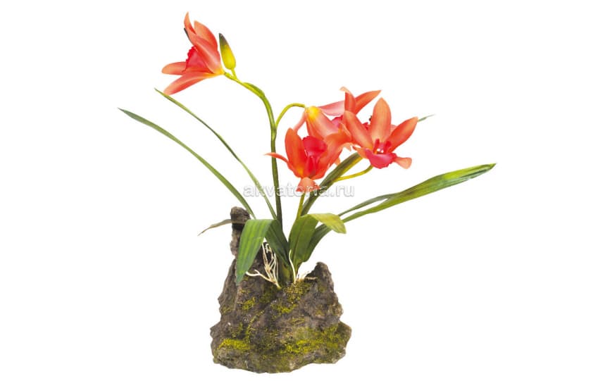 Искусственное растение Орхидея красная Lucky Reptile Orchid red, 25 см