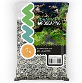 Грунт NOVAMARK HARDSCAPING Галька морская, тёмная, 5-10 мм, 2 л