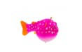 Искусственная декорация флуоресцентная GLOXY Рыба шар на леске, розовая