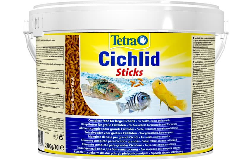 Корм Tetra Cichlid Sticks, палочки, для цихлид, 10 л