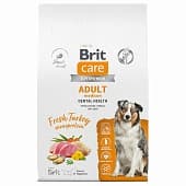 Корм для взрослых собак средних пород Brit Care Dog Adult M Dental Health, индейка, 12 кг