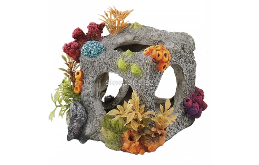 Аквариумная декорация AQUA DELLA «Куб с кораллами», 12×11×11 см
