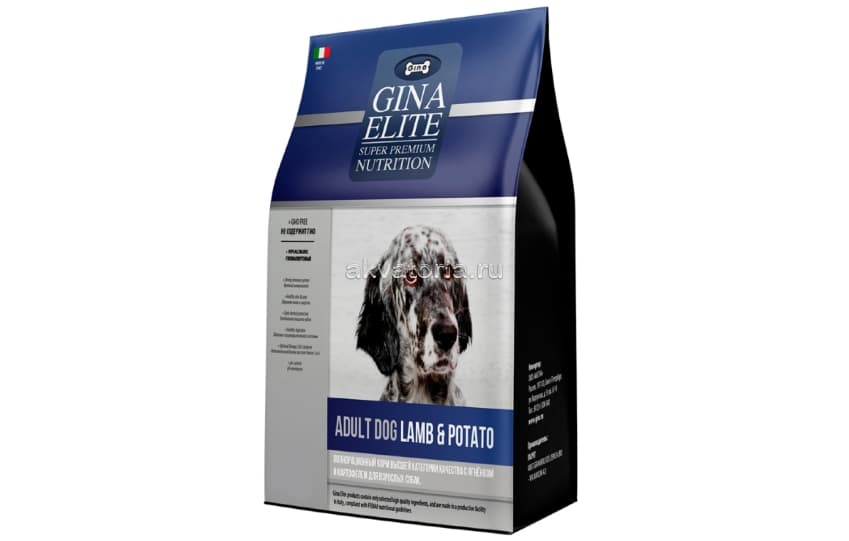Корм для собак мелких пород Gina Elite Dog Adult Lamb & Potato, ягнёнок и картофель, сухой, 8 кг