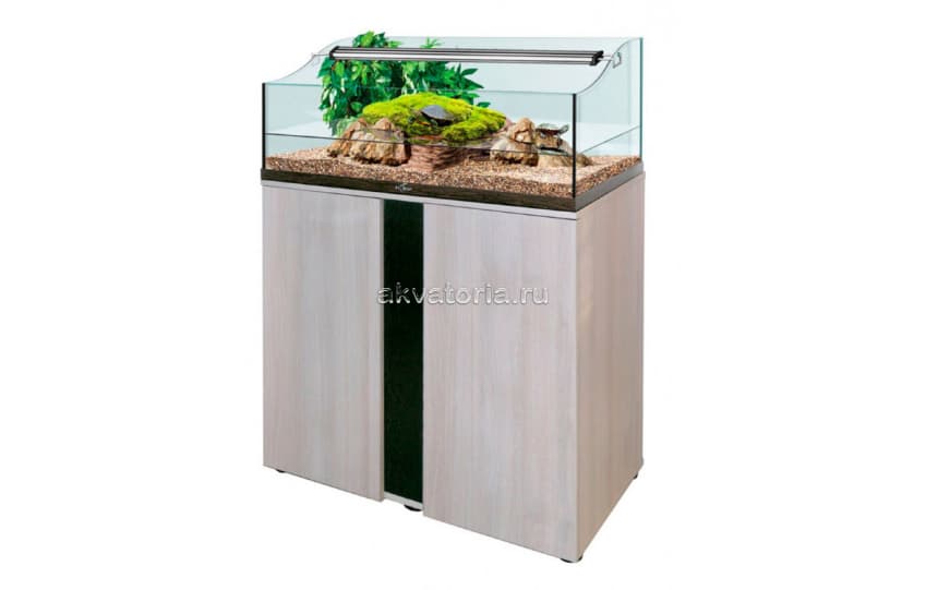 Тумба аквариумная Биодизайн Turt-House Aqua 100/Iwagumi 100 белёный дуб/венге