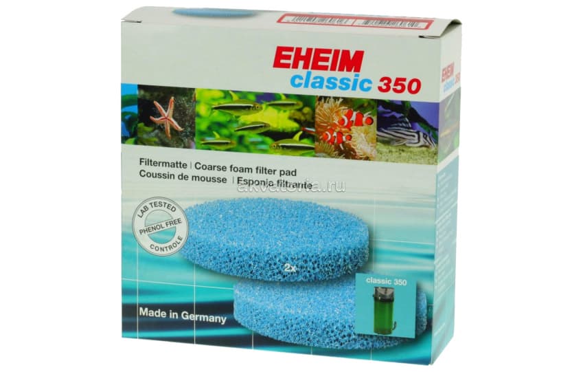 Губка для фильтра Eheim Classic 350 (2215) синяя, 2 шт